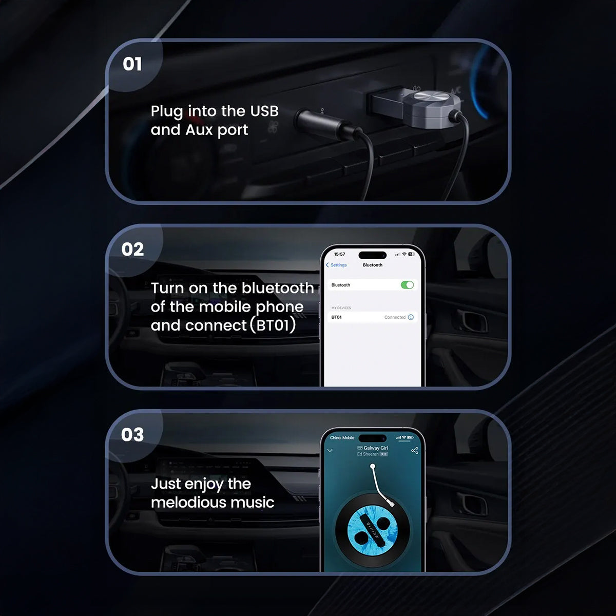 Bluetooth Car Adapter - Audio & PC Control