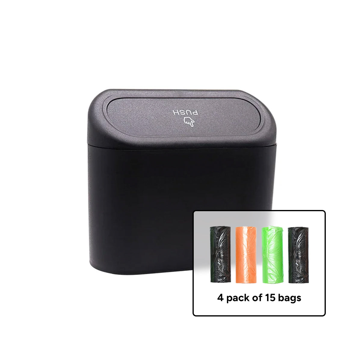 Mini Car Trash Bin with Lid - Leakproof & Compact