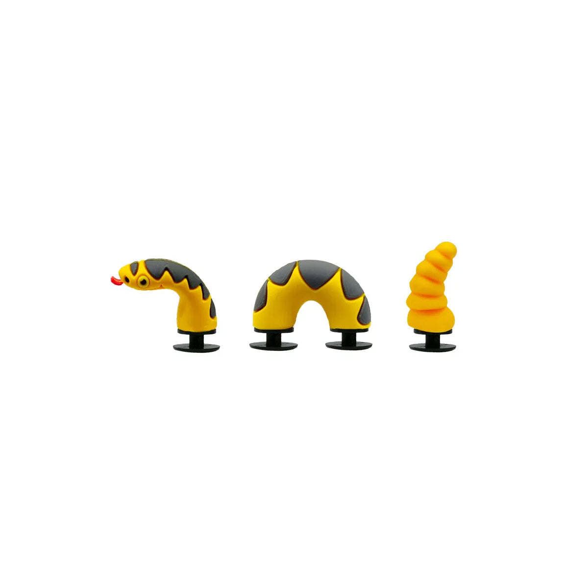 3D Reptile Shoe Charms – Dragon, Snake & Crocodile