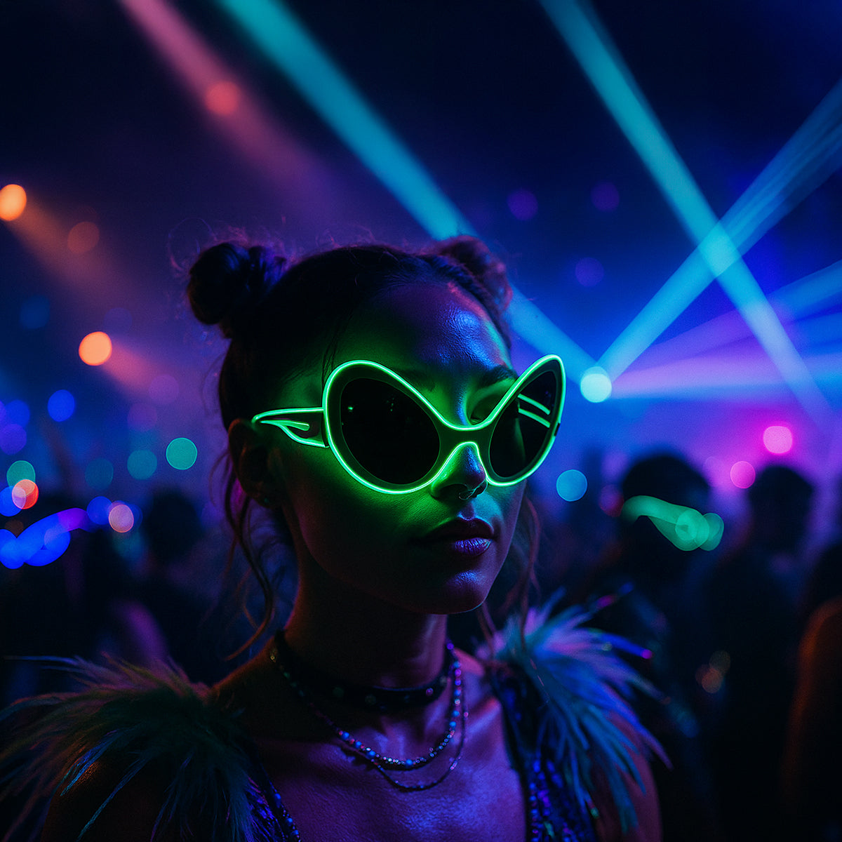 LED Festival Glasses - Flashing Neon Party Shades