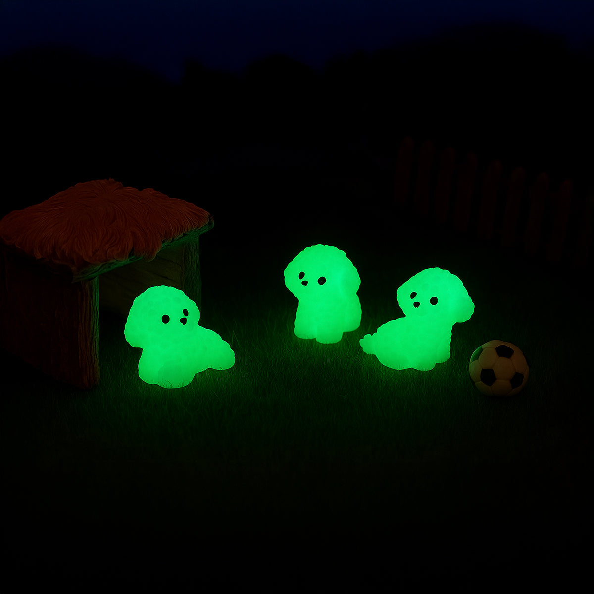 4 Pins Charms- Glow-in-the-Dark Puppies