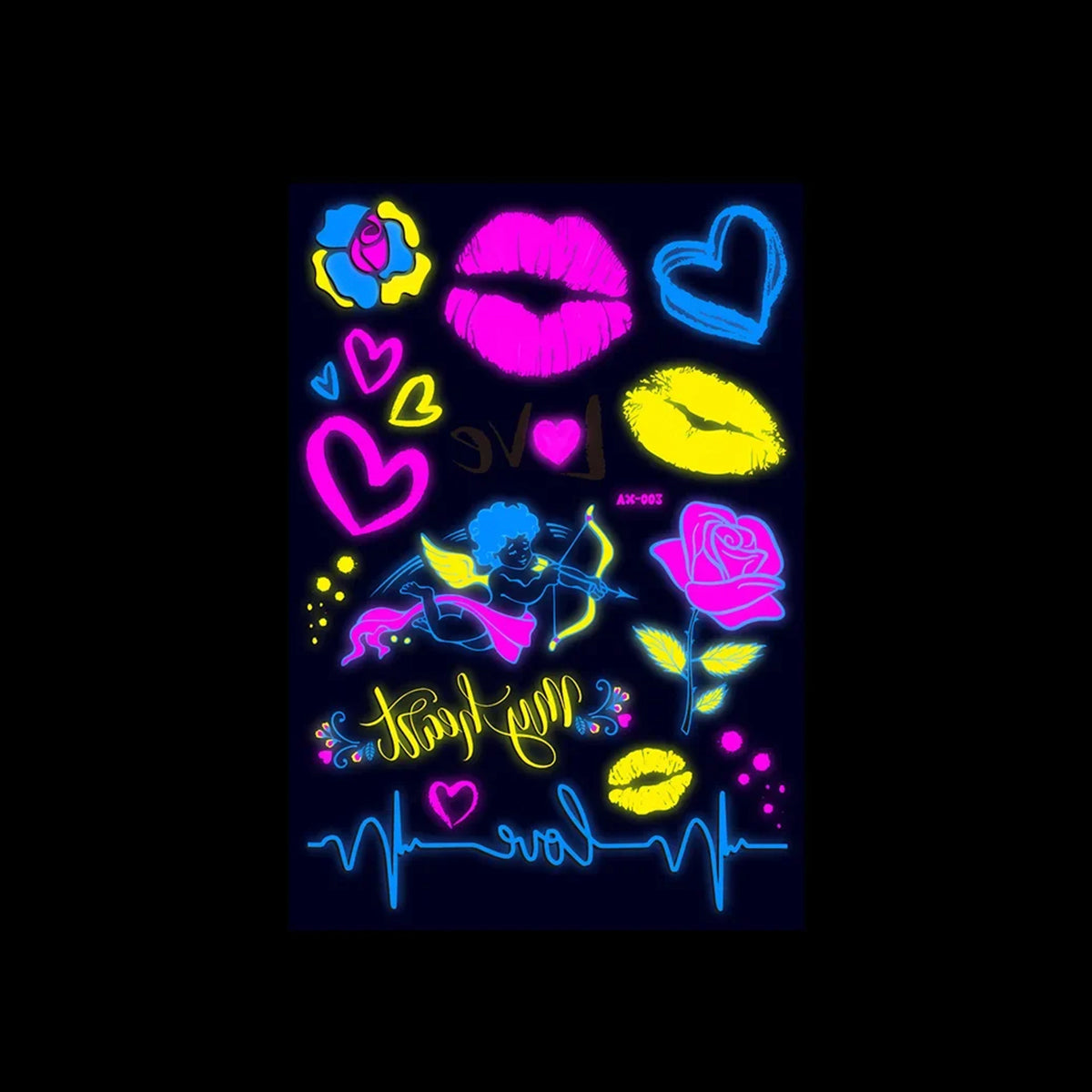 Fluorescent Tattoo Stickers for Festivals