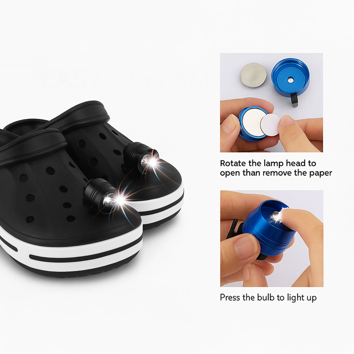 Mini Headlamp for Clog Shoes