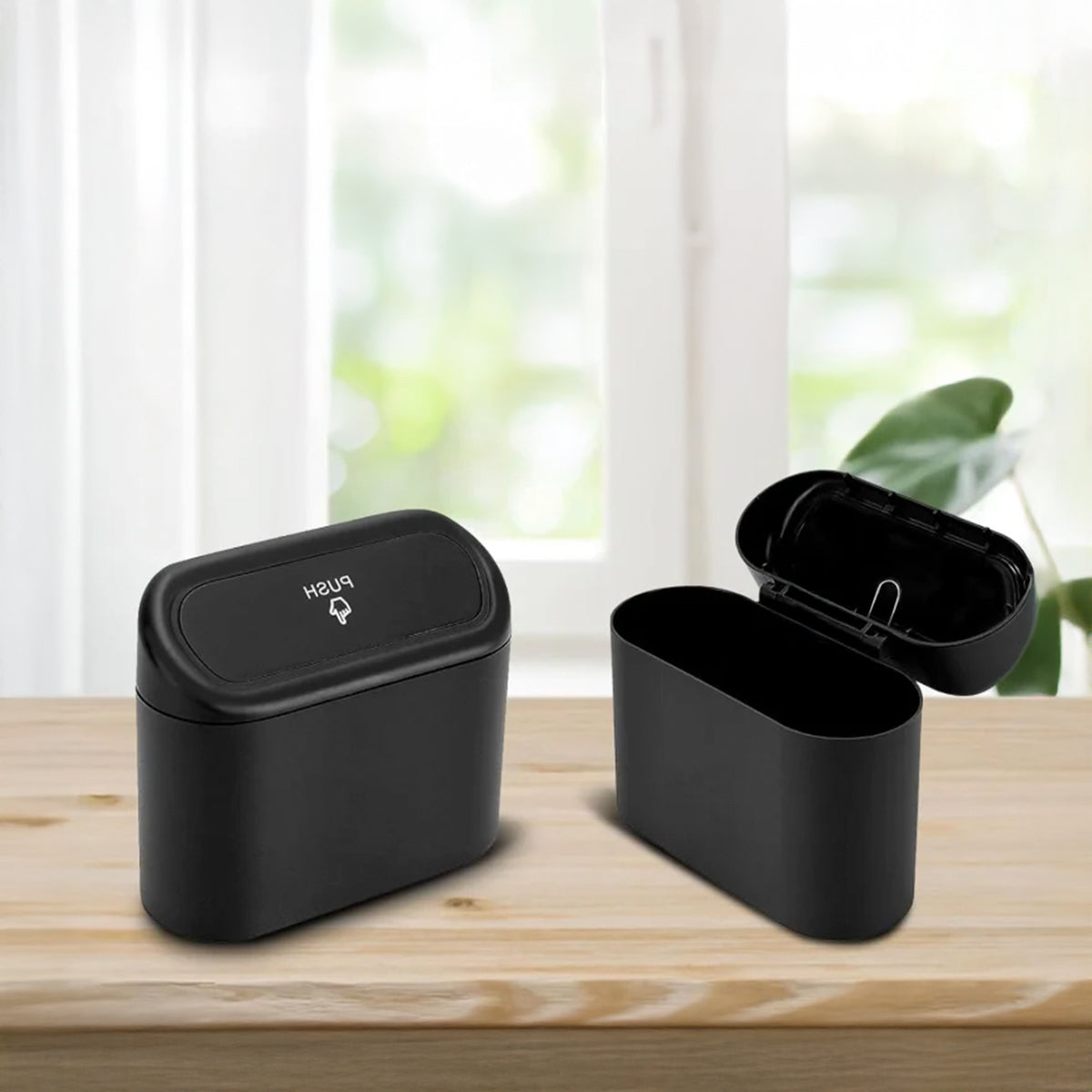 Mini Car Trash Bin with Lid - Leakproof & Compact