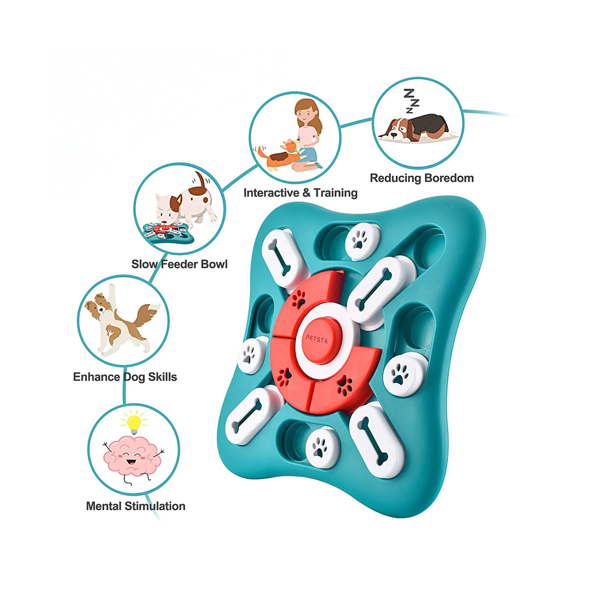 Dog Puzzle Treat Toy - Interactive IQ Training
