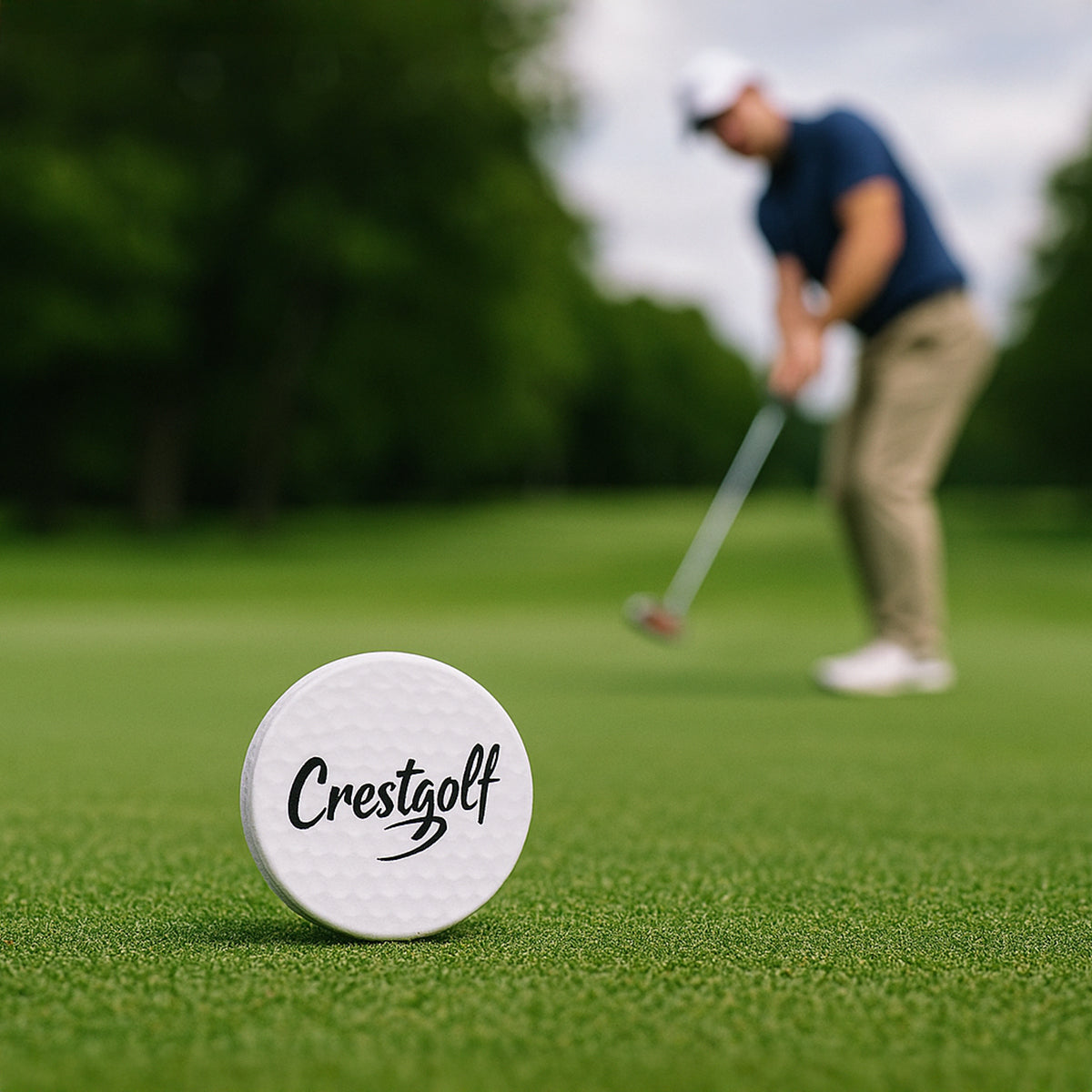 Flat Golf Putting Ball - Practice Without Chasing
