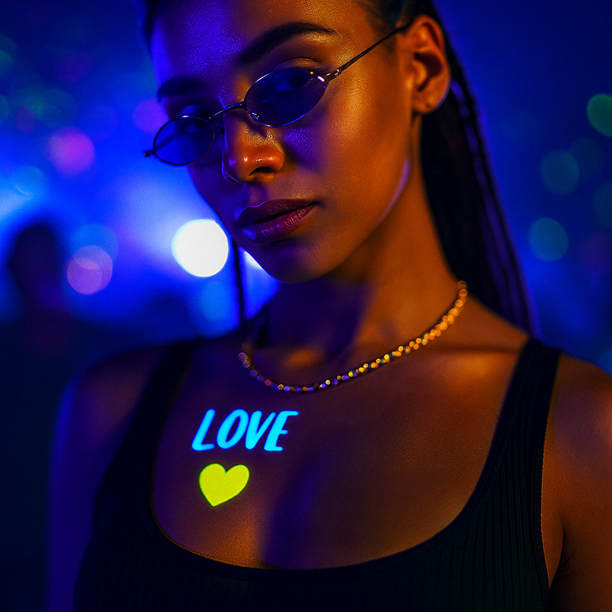 Fluorescent Tattoo Stickers for Festivals