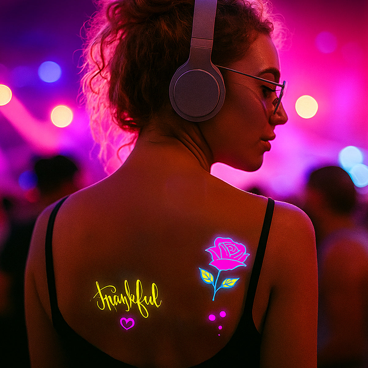 Fluorescent Tattoo Stickers for Festivals