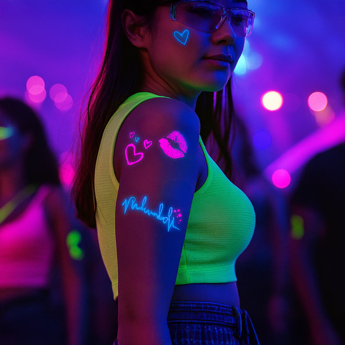 Fluorescent Tattoo Stickers for Festivals