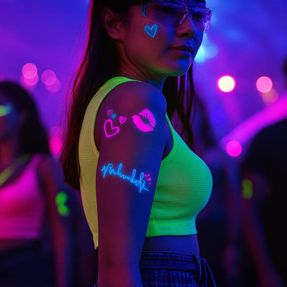 Fluorescent Tattoo Stickers for Festivals