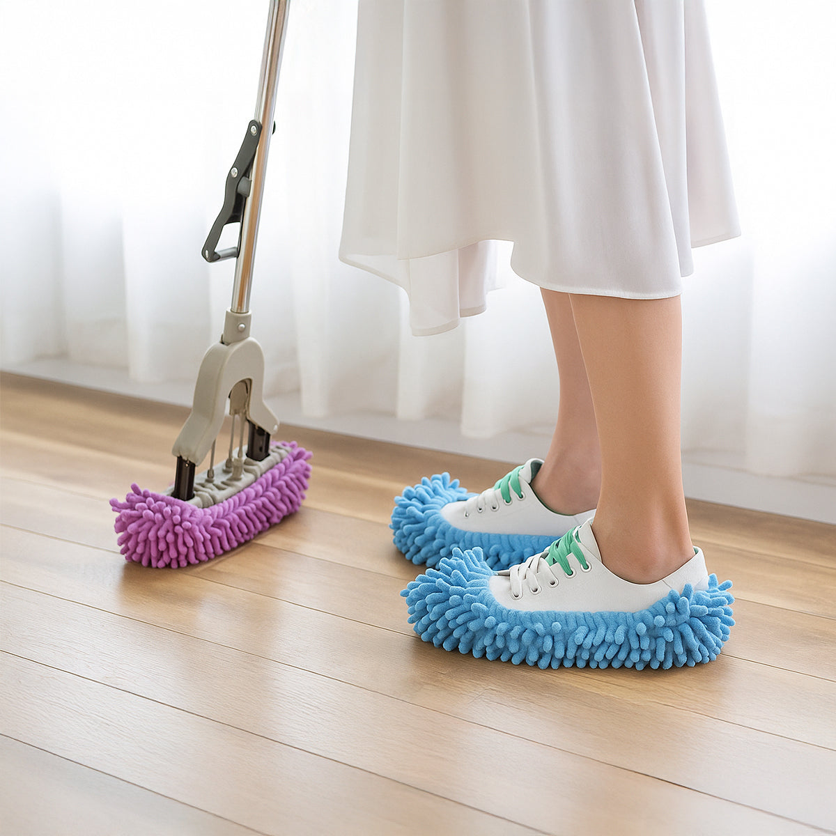 Microfiber Mop Slippers – Hands-Free Cleaning